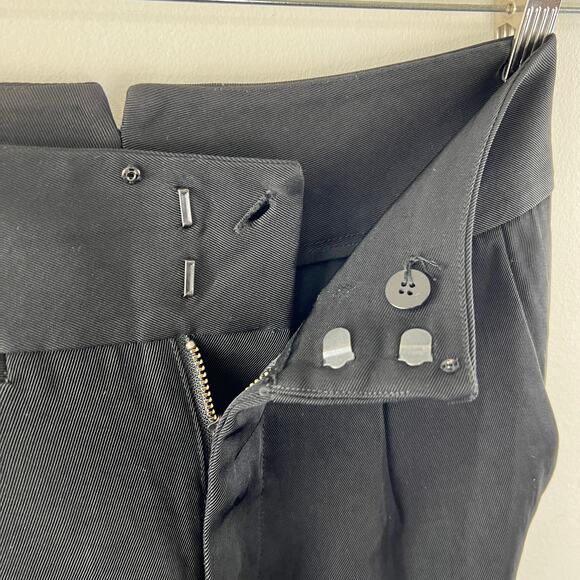 ALEXANDER WANG Pleated Front Cropped Pants Trousers Size 2 Black High Waist - Picture 8 of 8